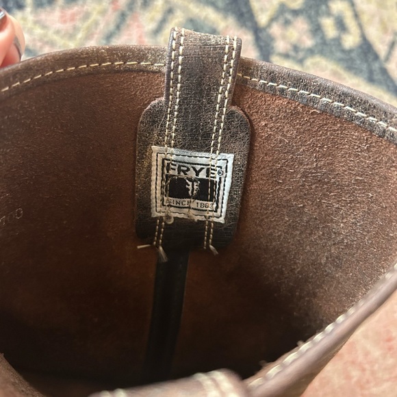 FRYE Harness 15R Brown Tall Knee High Biker Moto Motorcycle Boots - Picture 6 of 16